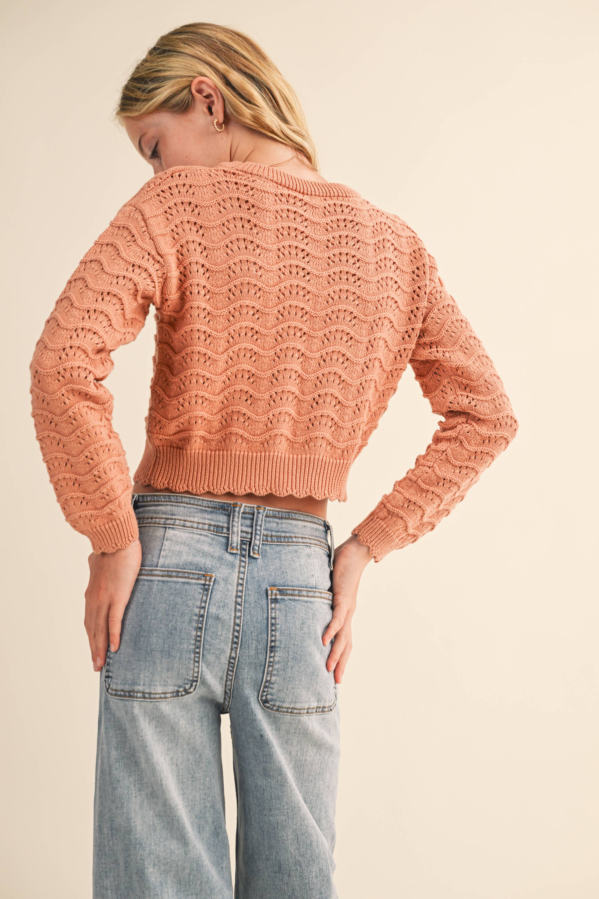 Waverly Tween Pointelle Sweater