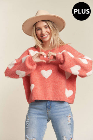 Lovely Heart Lilac Sweater | Plus Size