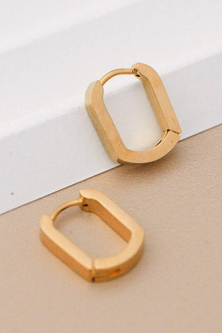 Oval Carabiner Hoop Earrings | 18K Gold Plated Waterproof Stainless Steel