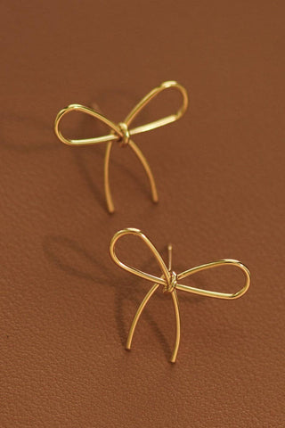 Trendy Bow Knot Stud Earrings | Gold