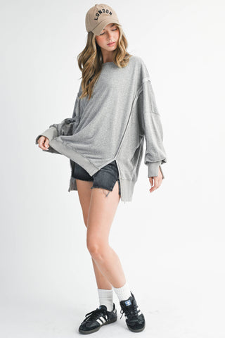 Oversized Seam Detail Pullover | Lilac