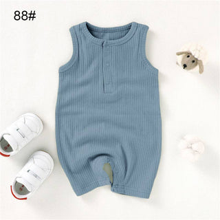 Organic Cotton Sleeveless Baby Romper | Camel
