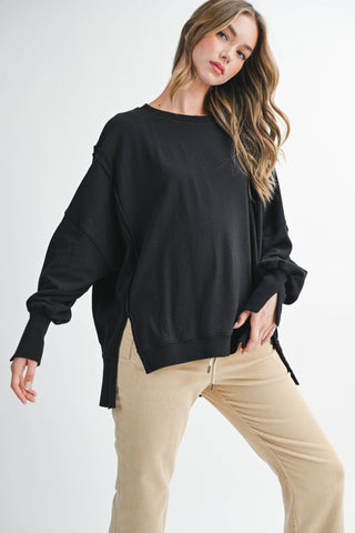 Oversized Seam Detail Pullover | Lilac