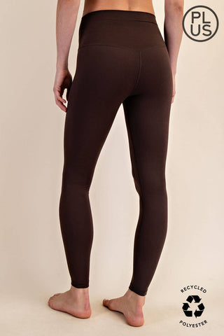 Plus Size Two Line Yoga Stitch Full Length Leggings | Multiple Colors