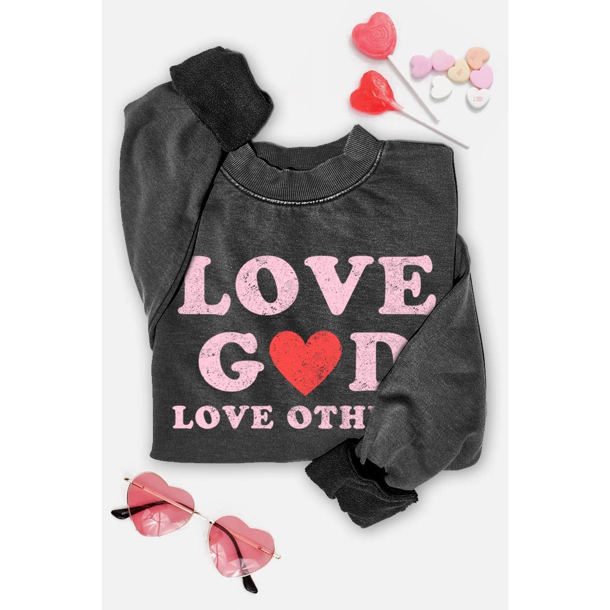 Love God Love Others Mineral Sweatshirt | Chocolate