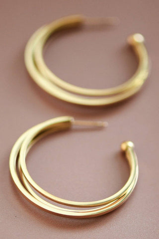 Triple Hoop Earrings | 18K Gold PVD Plated Waterproof Stainless Steel