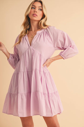 Jenay Tiered Dress | Lilac