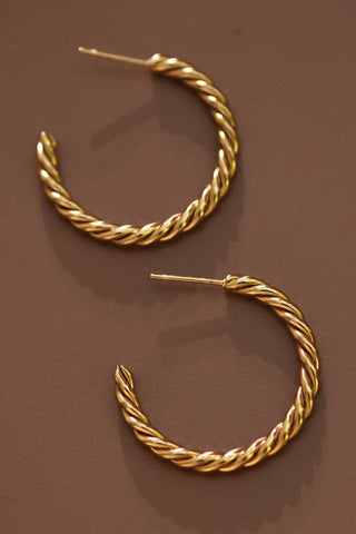 Twisted Hoop Earrings | 18K Gold Plated Waterproof Stainless Steel
