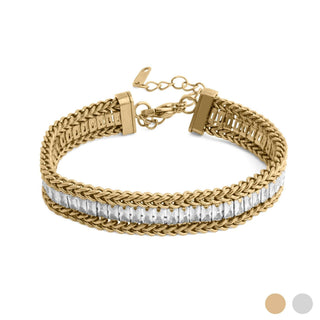 Snake Square Cubic Zirconia Stone Tennis Chain Bracelet
