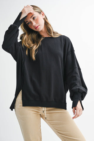 Oversized Seam Detail Pullover | Lilac