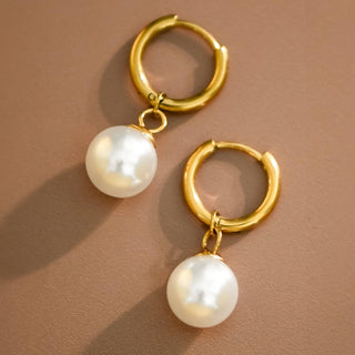 Pearl Drop Earrings | 18K Gold Plated Waterproof Stainless Steel