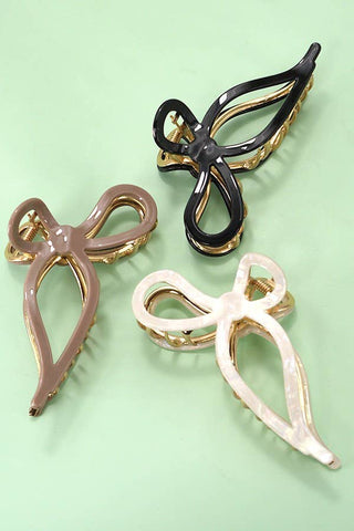 Jumbo Cellulose Bow Hair Claw Clip