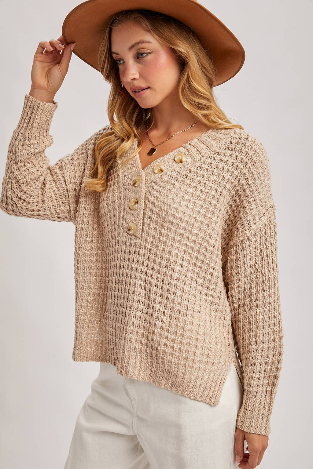 Thalia Thermal Henley | Mocha
