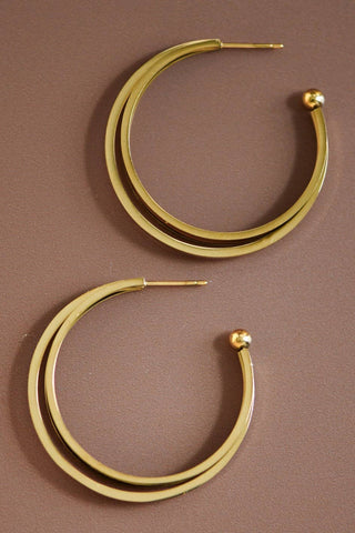 Triple Hoop Earrings | 18K Gold PVD Plated Waterproof Stainless Steel