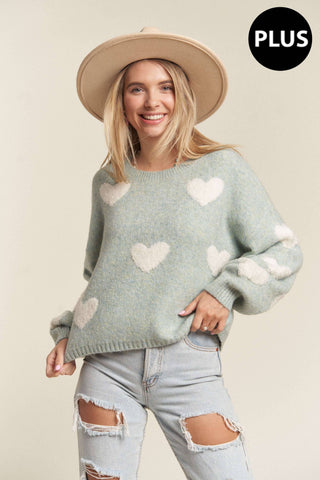 Lovely Heart Lilac Sweater | Plus Size