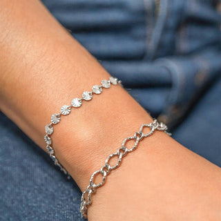 Hammered Oval Chain Bracelet | 18K Gold PVD Stainless Steel
