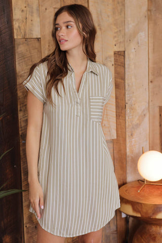 Erin Stripe Shirt Dress
