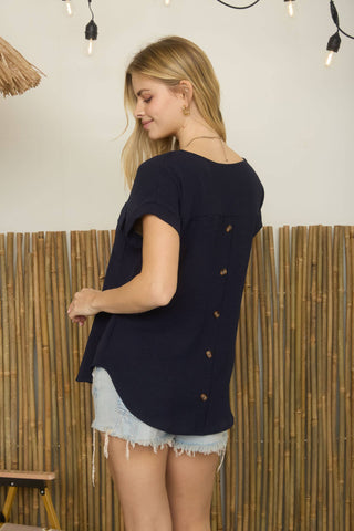 Sean Split Button Back Top | Multiple Colors