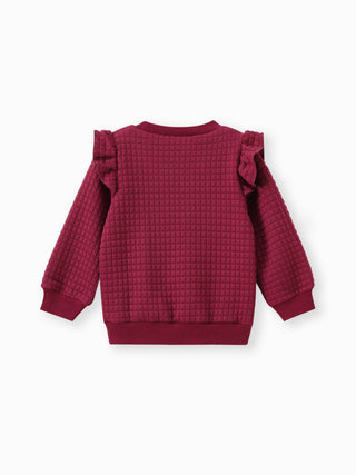 Whitney Ruffled Sweatshirt | Burgundy