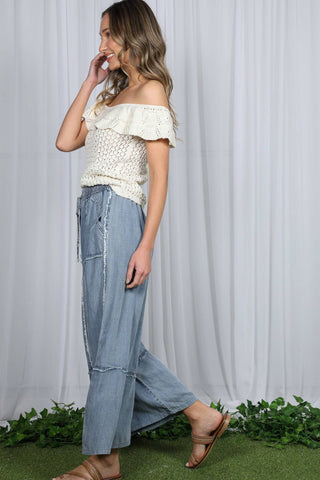 Harper Chambray Palazzo Pants