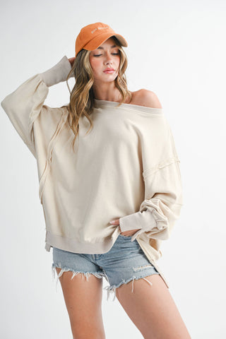 Oversized Seam Detail Pullover | Lilac