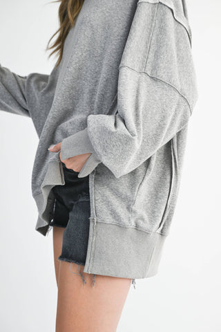Oversized Seam Detail Pullover | Lilac