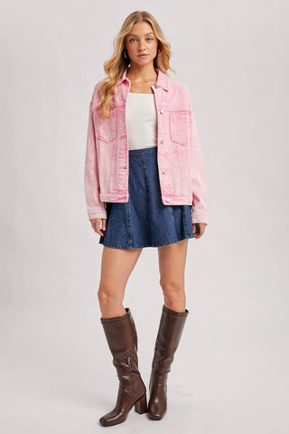 Darby Denim Button Down Oversized Jacket | Black Wash
