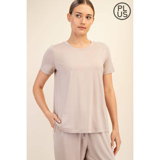 Plus Size Viscose Modal Short Sleeve Top | Mist Blue