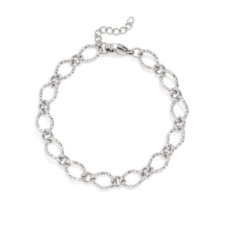 Hammered Oval Chain Bracelet | 18K Gold PVD Stainless Steel
