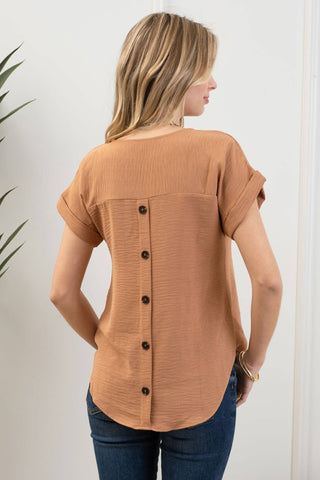 Sean Split Button Back Top | Multiple Colors