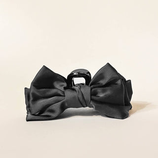 Satin Bow Claw Clip | Black