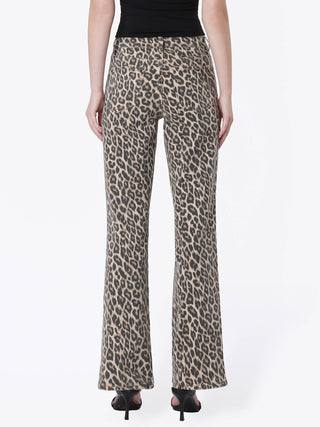 High Rise Leopard Print Vintage Flare Jean | Vervet