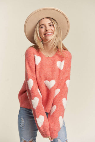 Lovely Heart Lilac Sweater | Plus Size
