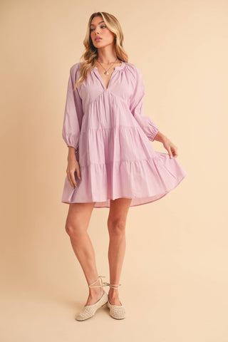 Jenay Tiered Dress | Lilac