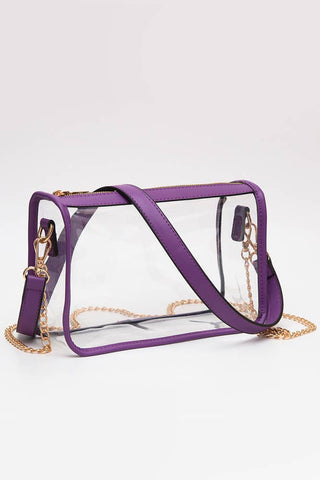 Clear Rectangle Stadium Concert Crossbody Bag | Multiple Color Options