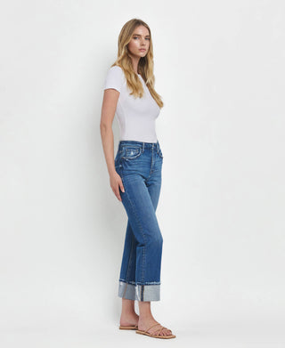 Daphne High Rise Cuffed Straight Jeans