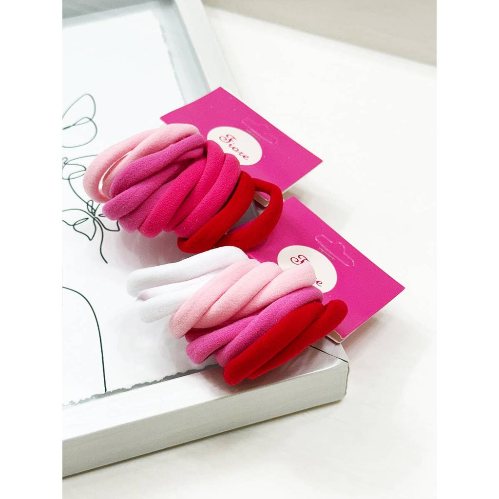 Valentine Shades Multicolor Elastic Hair Tie Set