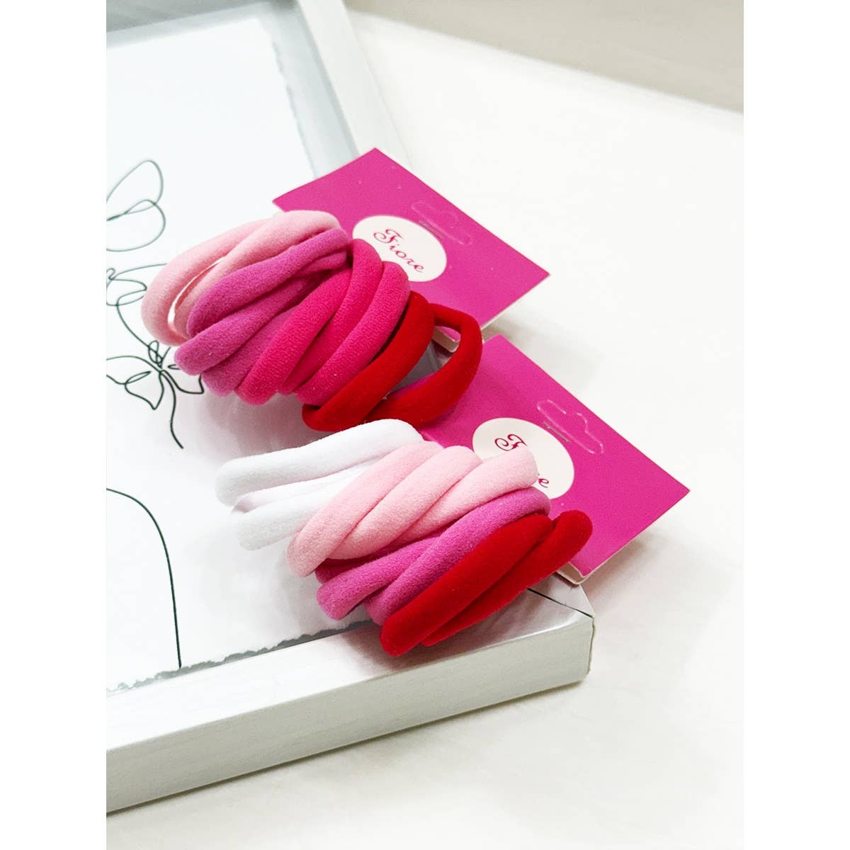 Valentine Shades Multicolor Elastic Hair Tie Set