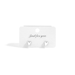 White Heart Stud Earrings | 18K Gold PVD + Stainless Steel