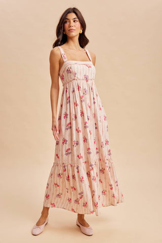 Florence Floral Sleeveless Maxi Dress | Peach Multi