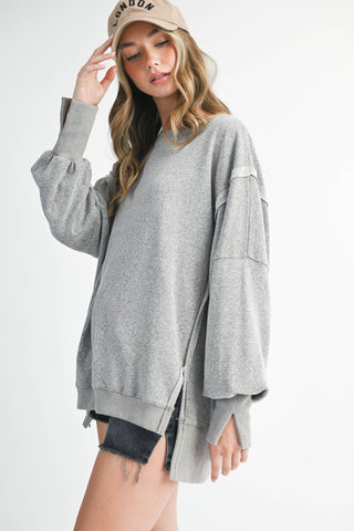 Oversized Seam Detail Pullover | Lilac
