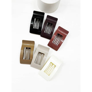 Neutral Tone of Rectangle Flat Hair Claw Clip