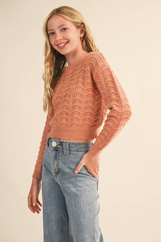 Waverly Tween Pointelle Sweater