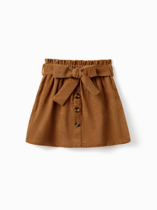 Palmer Ruffled Textured Tee & Belted Skirt