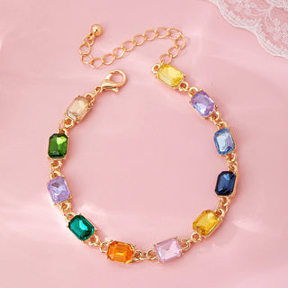 Rainbow Gemstone Tennis Bracelet