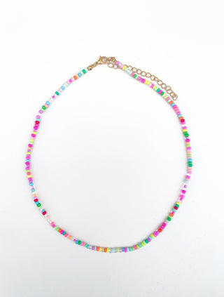 Rainbow Sprinkles  Seed Bead Necklace