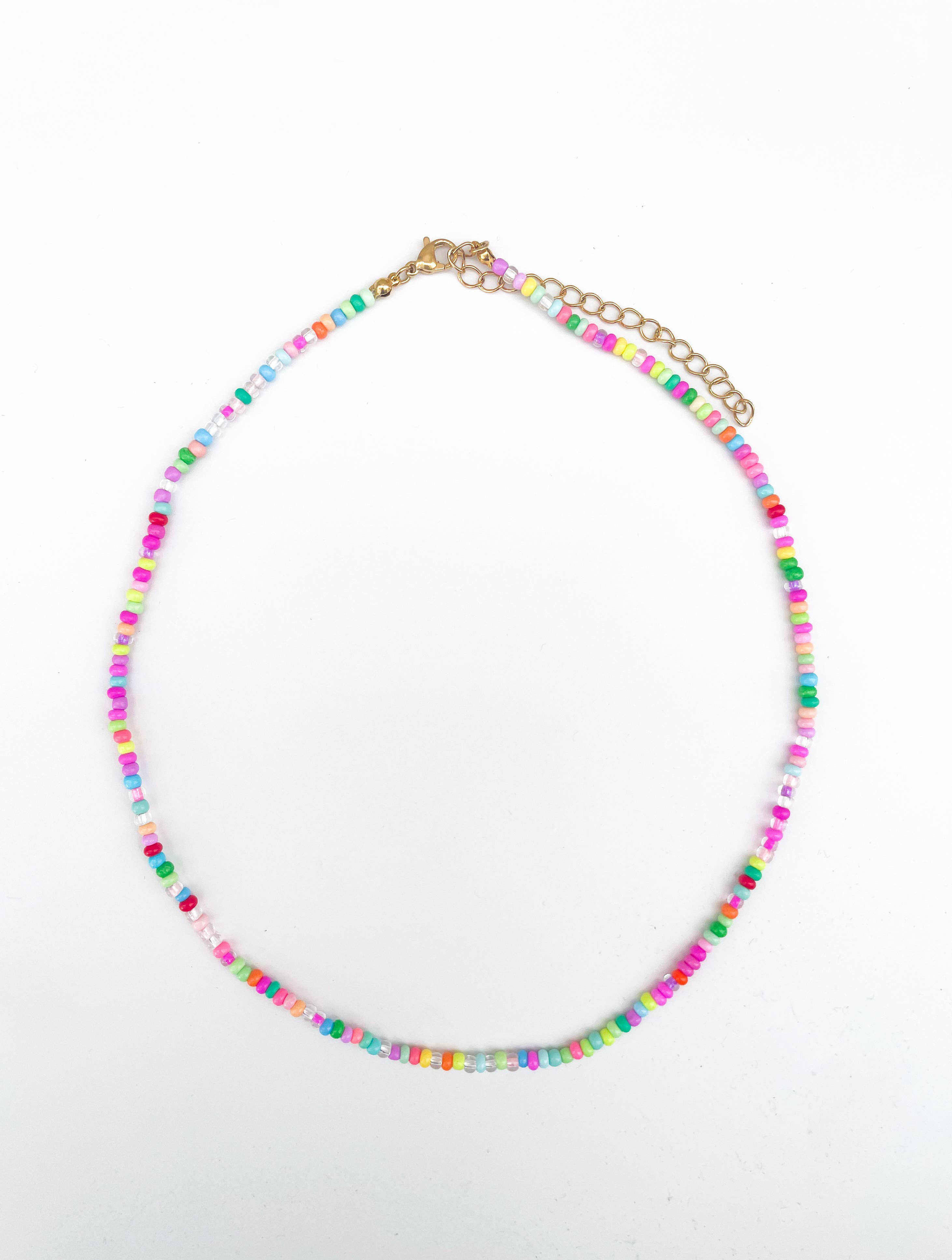 Rainbow Sprinkles  Seed Bead Necklace