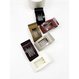 Neutral Tone of Rectangle Flat Hair Claw Clip