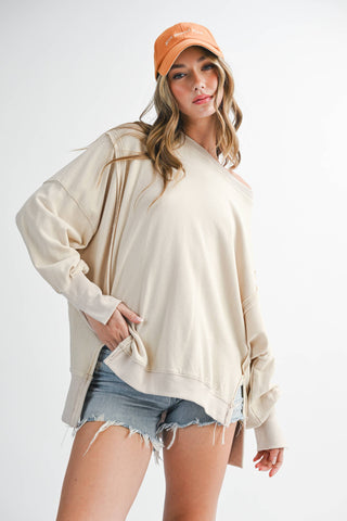 Oversized Seam Detail Pullover | Lilac
