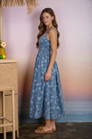 Fiona Floral Jacquard Midi Dress